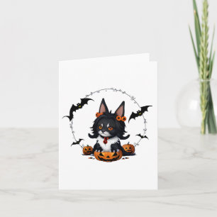 Haustiere in Halloween-Aufklebern Karte