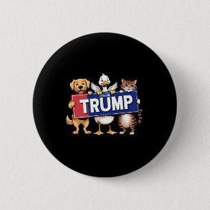 Haustiere Katze Ente Hund Für Trump  Button