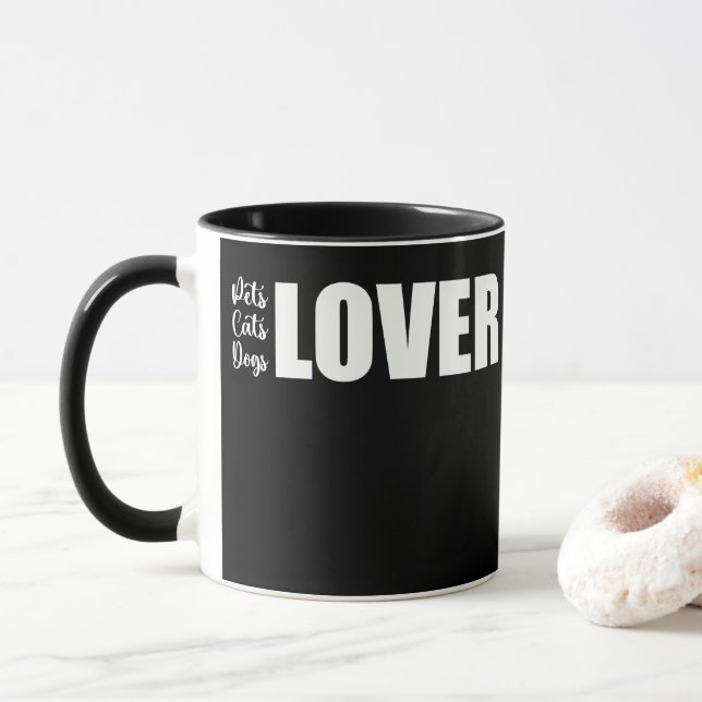Haustiere Katzen Hundeliebhaber Tasse (Mit Donut)
