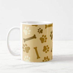 Haustiere - Katzen- oder Hundeband - Fußabdruck un Kaffeetasse