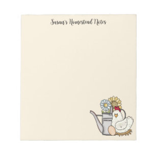 Haustiere können Niedliche Hühner- und Wasserkoche Notizblock