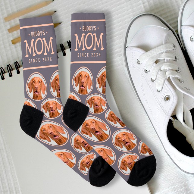 Haustiere Mama Geschenk Hund Katze Foto Muster Lil Socken (Dog Mom - Cat Mom Pet Photo Pattern Socks)