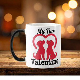 Haustiere ''Mein Valentine'' Rot Personalisieren Verwandlungstasse