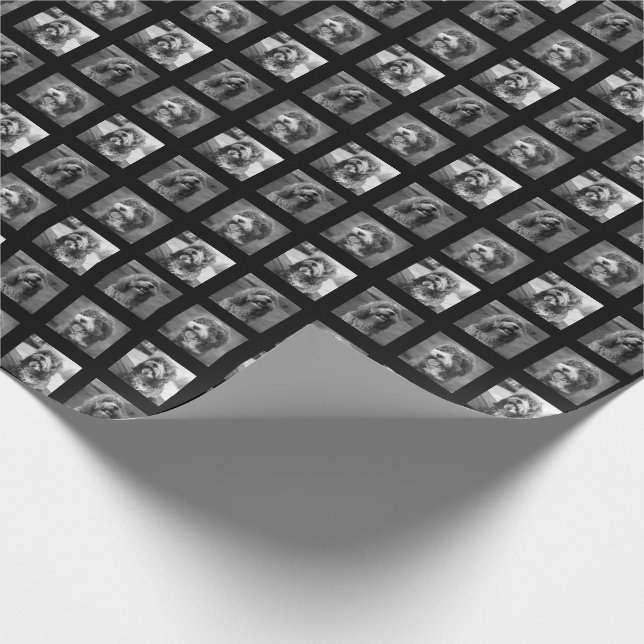 Haustiere Schwarz-Weiß Geschenkpapier (Ecke)