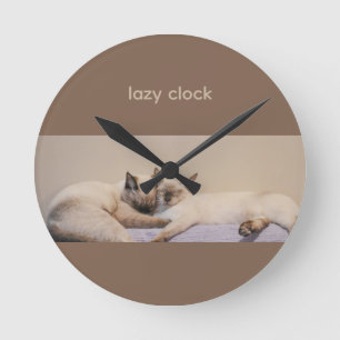 Haustiere siamesische Katzen Runde Wanduhr