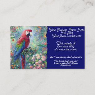 Haustiere Sitter Parrot Bird Jungle Blume Blumenbl Visitenkarte