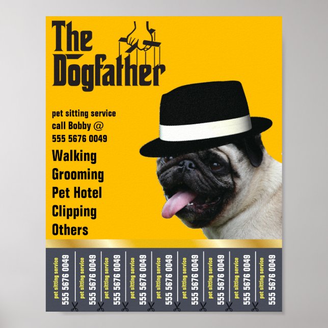 Haustiere Sitzen 🐾 Dogvater Dog Walker vertrauens Poster (Vorne)