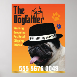 Haustiere Sitzen 🐾 Dogvater Dog Walker vertrauens Poster