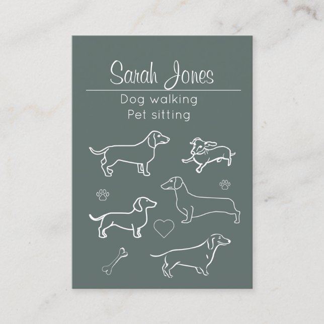 Haustiere Sitzende Hunde Wandern Sitter Hunde Katz Visitenkarte (Vorderseite)