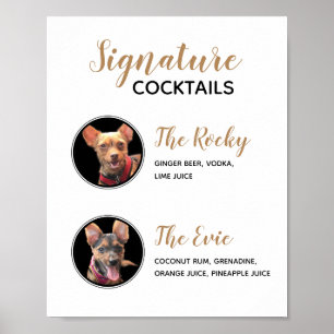 Haustiere Unterschrift Drinks Hochzeitcocktail Men Poster