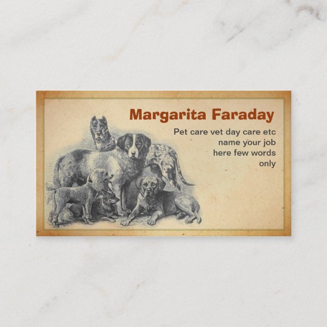 HaustierhundeVisitenkarte Visitenkarte (Vorderseite)