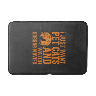 Haustierkatzen Horrorfilme Halloween Design_1 Badematte