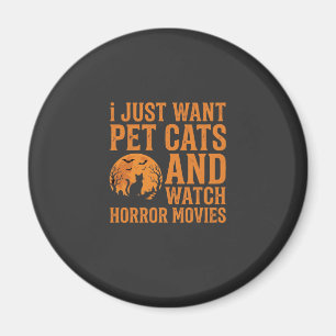 Haustierkatzen Horrorfilme Halloween Design_1 Magnet