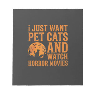Haustierkatzen Horrorfilme Halloween Design_1 Notizblock