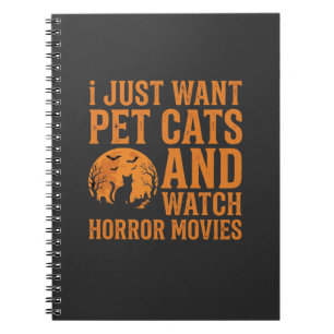 Haustierkatzen Horrorfilme Halloween Design_1 Notizblock
