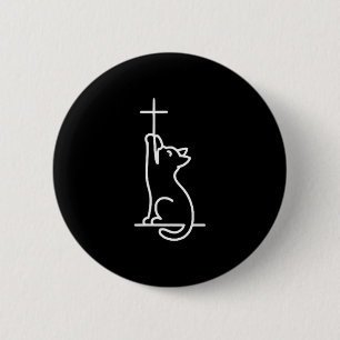 Haustierkatzen lieben Jesus Sei glückliche Katze Button