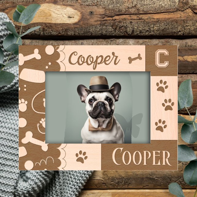 Haustierknochen Paw Prints Geätzte Rahmen (Von Creator hochgeladen)