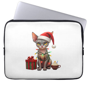 Haustierliebhaber Süße Sphynx-Katze Rentiere Gewei Laptopschutzhülle