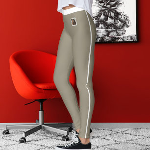 Haustierliebhaber Weiße Streifen Erdiges Braun Per Leggings