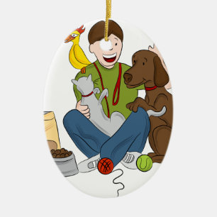 Haustiersitter-Cartoon Keramikornament