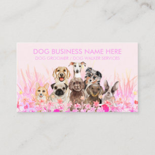 Haustiersitter Spaziergänger Hundetierpflege rosa Visitenkarte