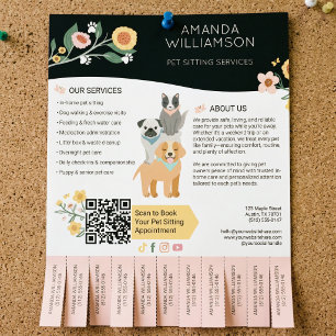 Haustiersitting Hund Katze Pflege Dienstleistungen Flyer