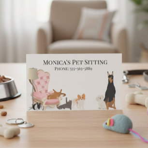 Haustiersitting Hund Katze Training Grooming Tages Visitenkarte