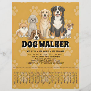 Haustiersitting Hundespaziergang Benutzerdefiniert Flyer