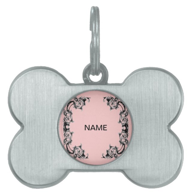 Haustierumbau VINTAGES BLUMENrosa Tiermarke (Vorderseite)