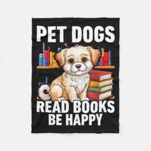Haustunde lesen Bücher um glücklich lustiger Hunde Fleecedecke