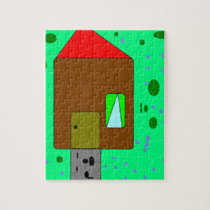Haustürpfad, digitale Malerei, Kunst von Kindern Puzzle