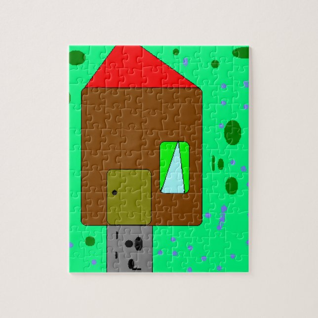 Haustürpfad, digitale Malerei, Kunst von Kindern Puzzle (Vertikal)