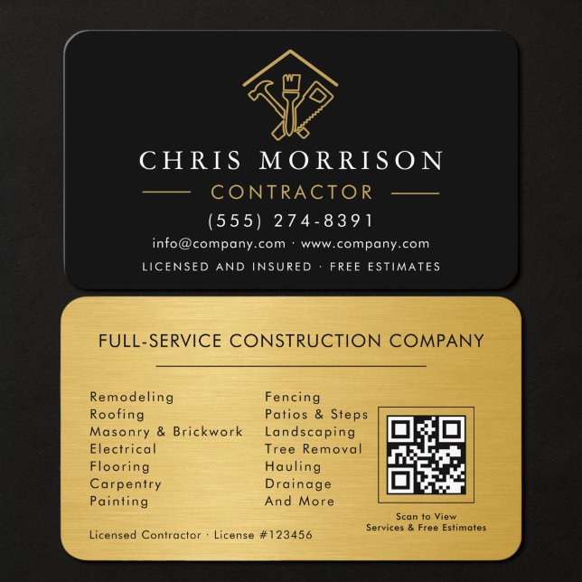 Hausverbesserung QR-Code Metallisch Visitenkarte (Von Creator hochgeladen)