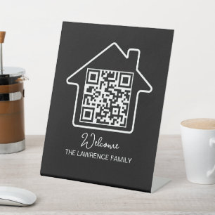 Hauswärmespeicher Personalisierter WiFi QR Code Sockelschild
