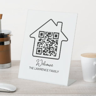 Hauswärmespeicher Personalisierter WiFi QR Code Sockelschild