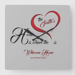 Hauswärmung Quadratische Wanduhr