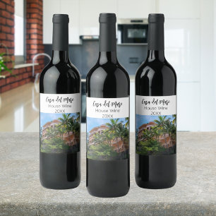 Hauswein Zuhause Foto Weinetikett