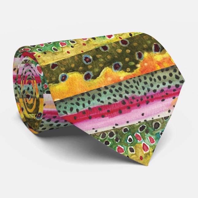 Haut von drei schönen Forellen Krawatte (Gerollt)