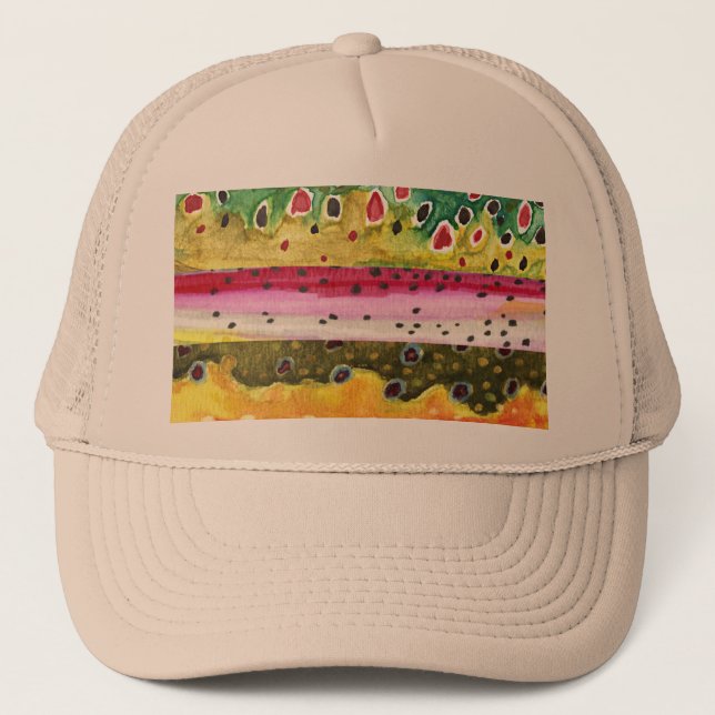 Haut von drei schönen Forellen Truckerkappe (Vorderseite)