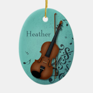 Haute Bohème Violinist Türkis Keramik Ornament