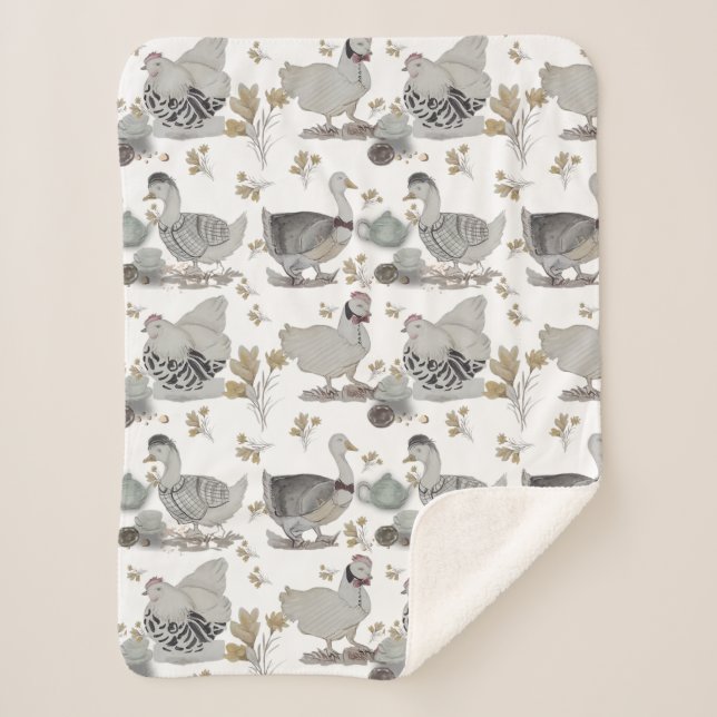 Haute Couture Chicken print Baby Blanket Sherpadecke (Vorderseite)