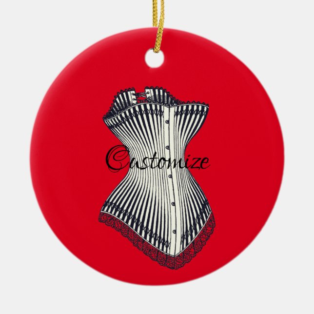 Haute Couture Corset Thunder_Cove Keramik Ornament (Vorne)