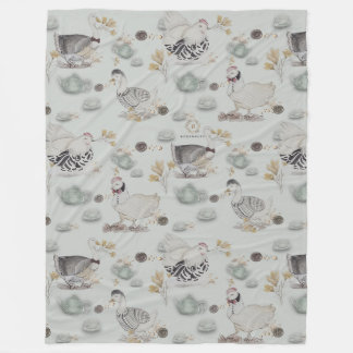 Haute Couture Ducks & Chicken Baby Fleece Blanket
