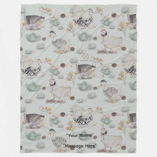 Haute Couture Ducks & Chicken Baby Fleece Blanket