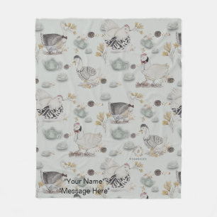 Haute Couture Ducks & Chicken Baby Fleece Blanket