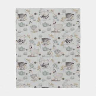 Haute Couture Ducks & Chicken Baby Fleece Blanket