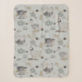 Haute Couture Ducks & Chicken Baby Sherpa Blanket Sherpadecke