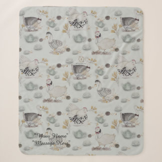 Haute Couture Ducks & Chicken Baby Sherpa Blanket Sherpadecke