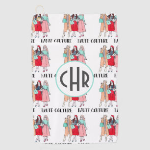 Haute Couture Mode Paris Monogramm Golfhandtuch
