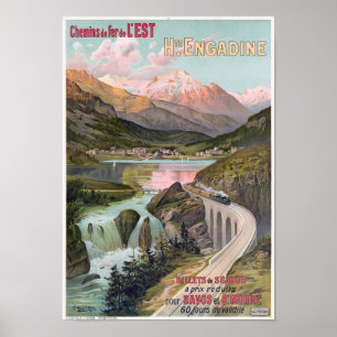 Haute Engadine Schweiz Vintage Poster 1910